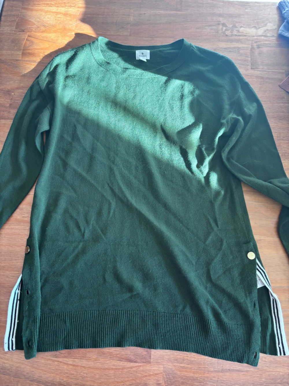 dressbarn Dark Green Split-Side Sweater